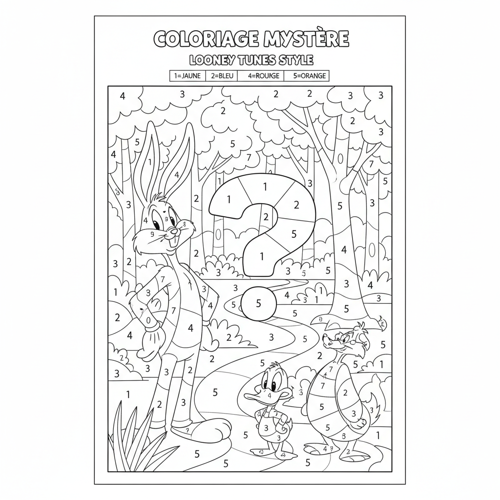 Coloriage coloriage mystere looney tunes 3