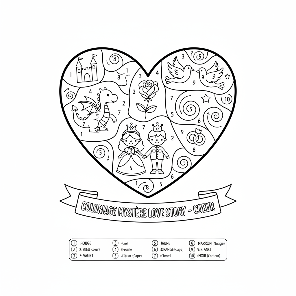 Coloriage coloriage mystere love story 2