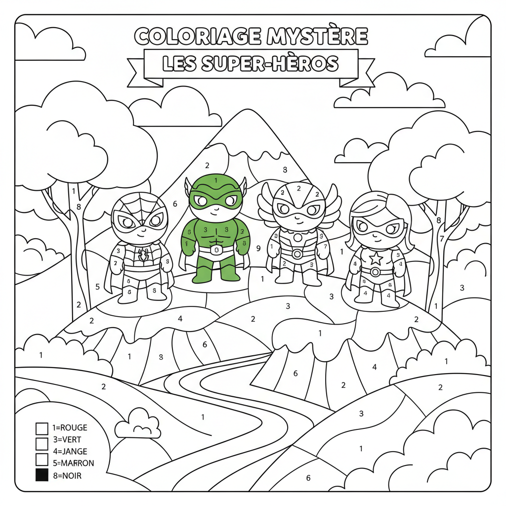 Coloriage coloriage mystere marvel 3