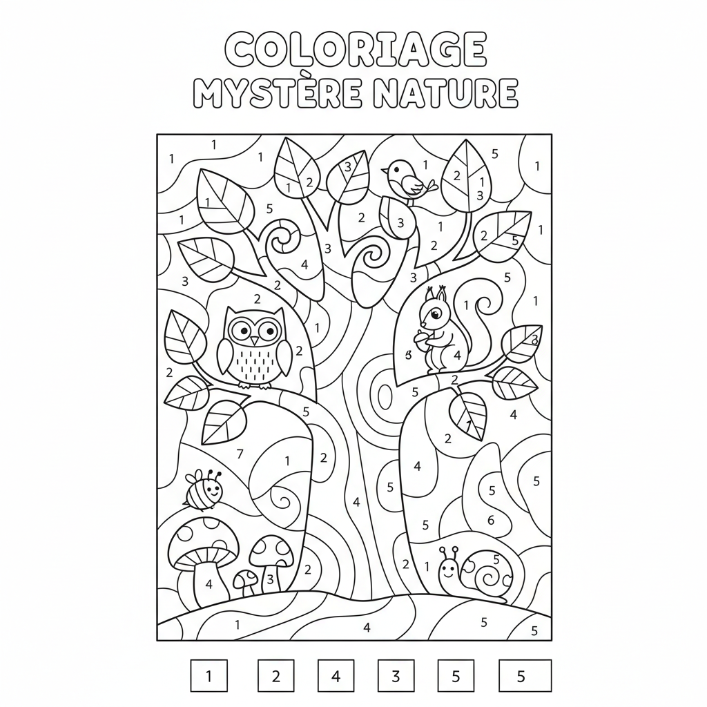 Coloriage Mystère Nature à Imprimer Gratuitement