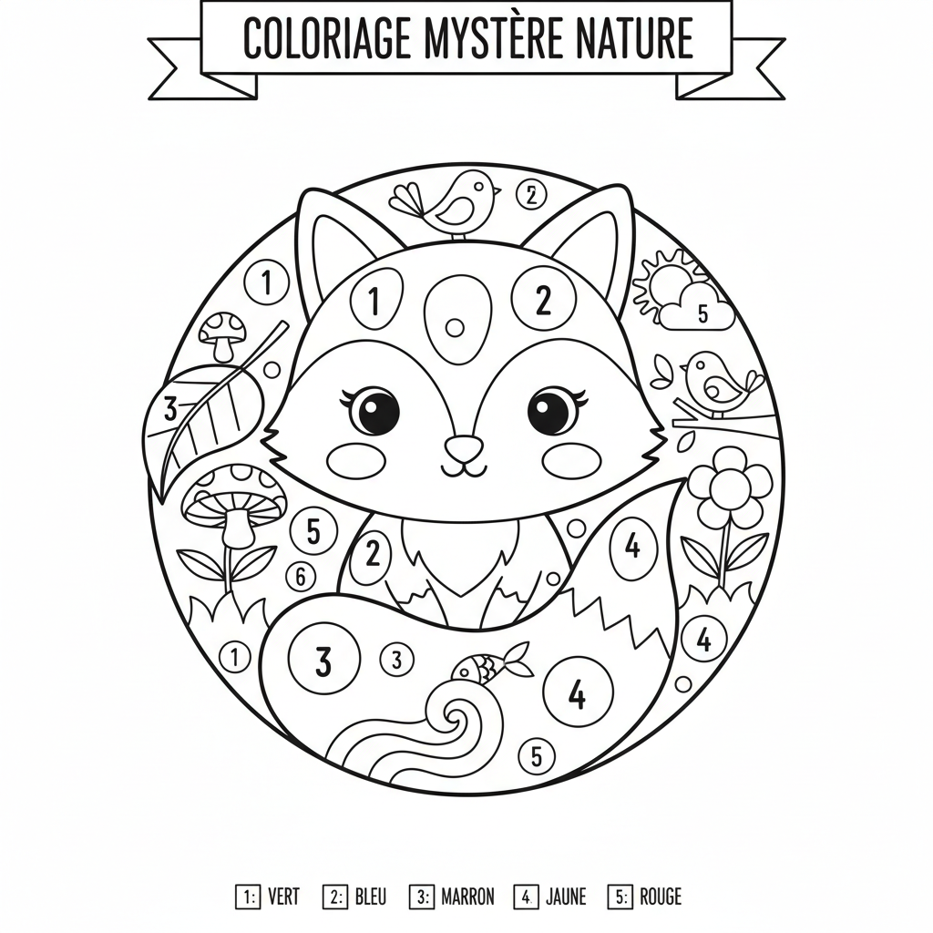 Coloriage coloriage mystere nature 4