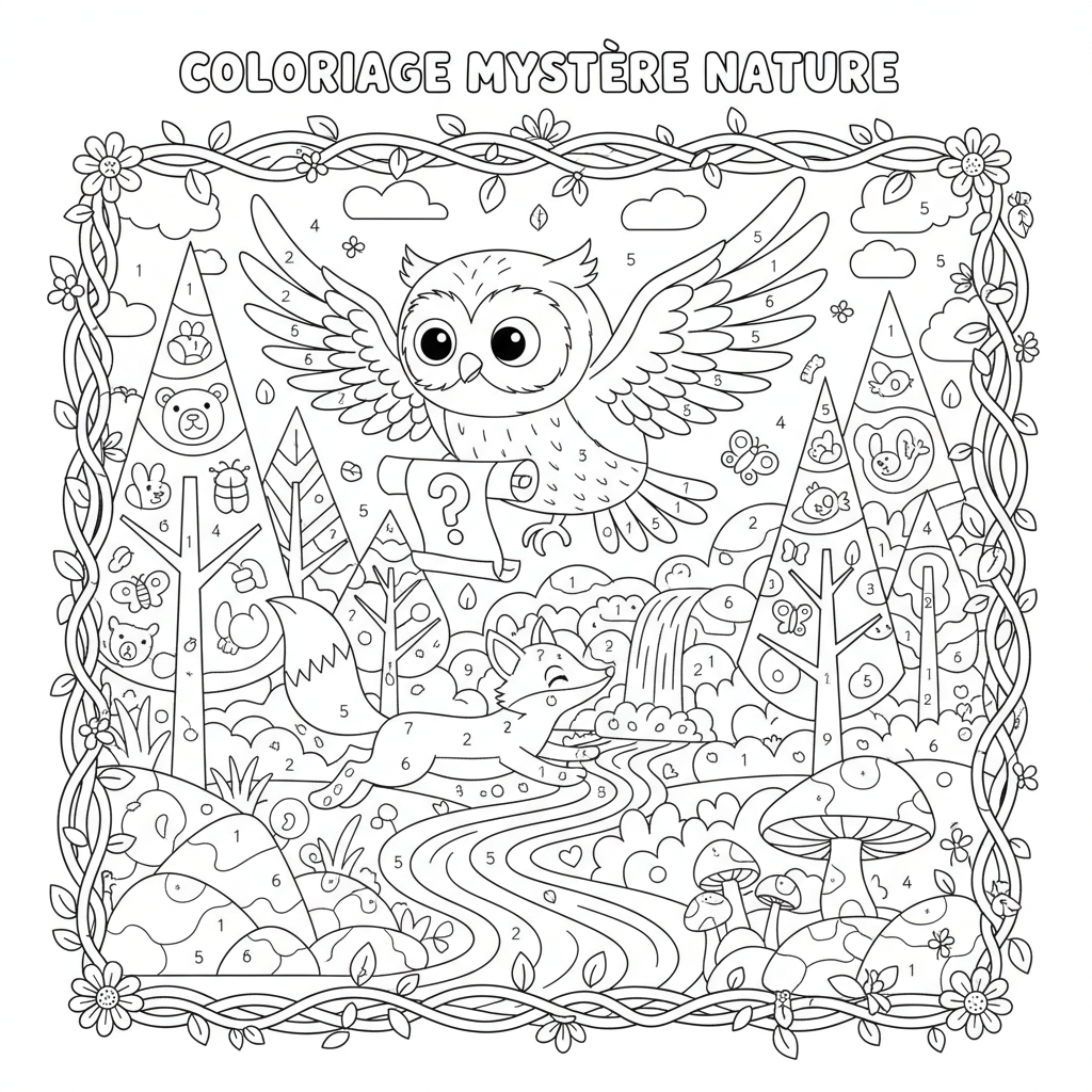 Coloriage coloriage mystere nature 5