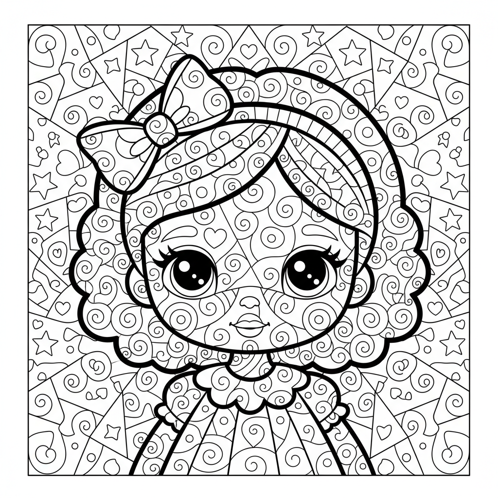 Coloriage coloriage mystere petite poupee 4