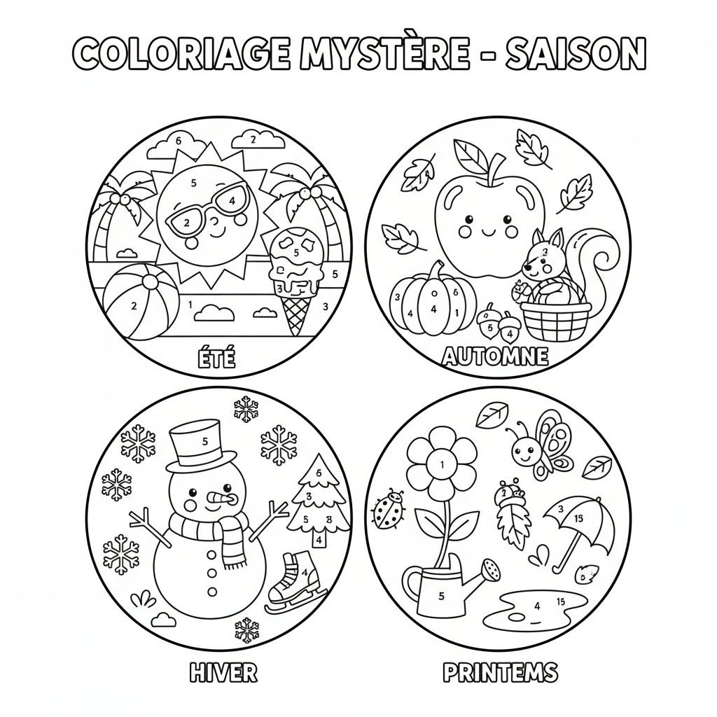 Coloriage coloriage mystere saison