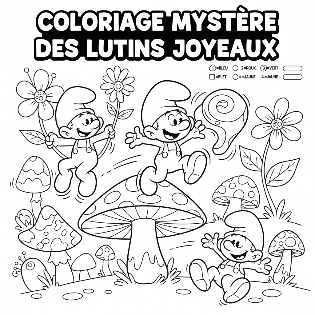 Coloriage coloriage mystere schtroumpfs 5