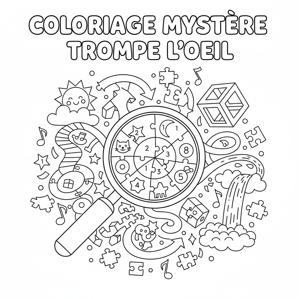 Coloriage coloriage mystere trompe l'oeil 5
