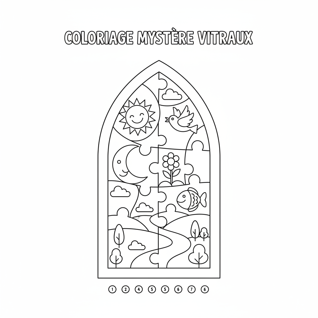 Coloriage coloriage mystere vitraux 3
