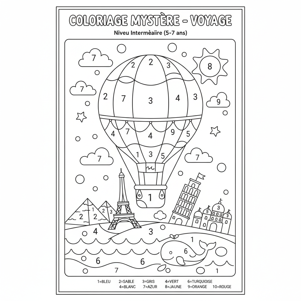 Coloriage coloriage mystere voyage 2