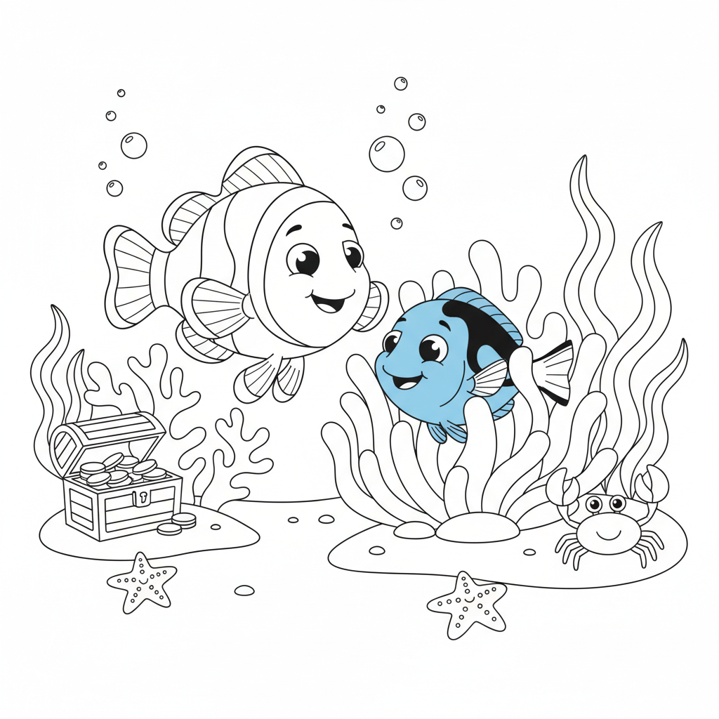 Coloriage Nemo à Imprimer Gratuit pour Enfants
