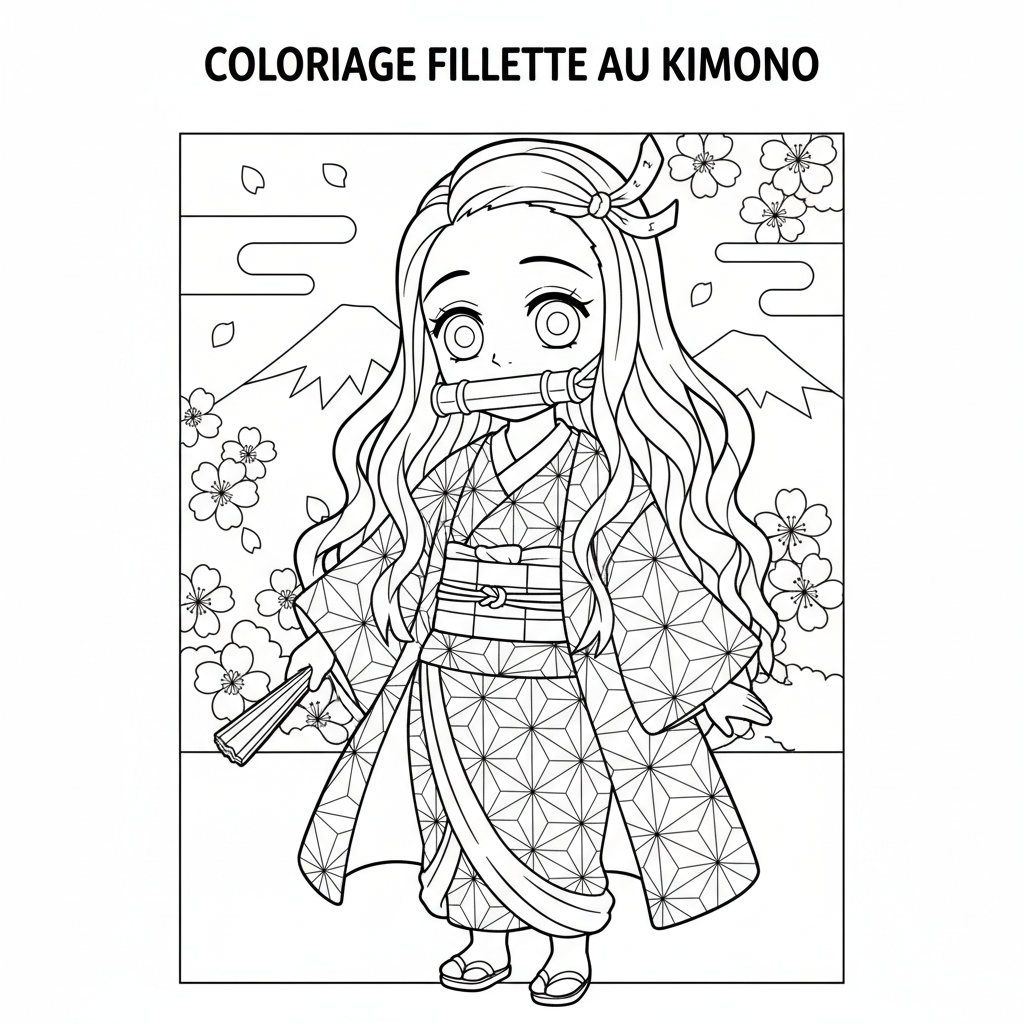 Coloriage coloriage nezuko à imprimer 2