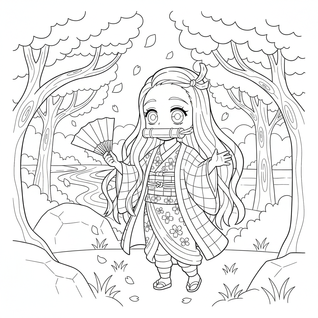 Coloriage coloriage nezuko à imprimer 3