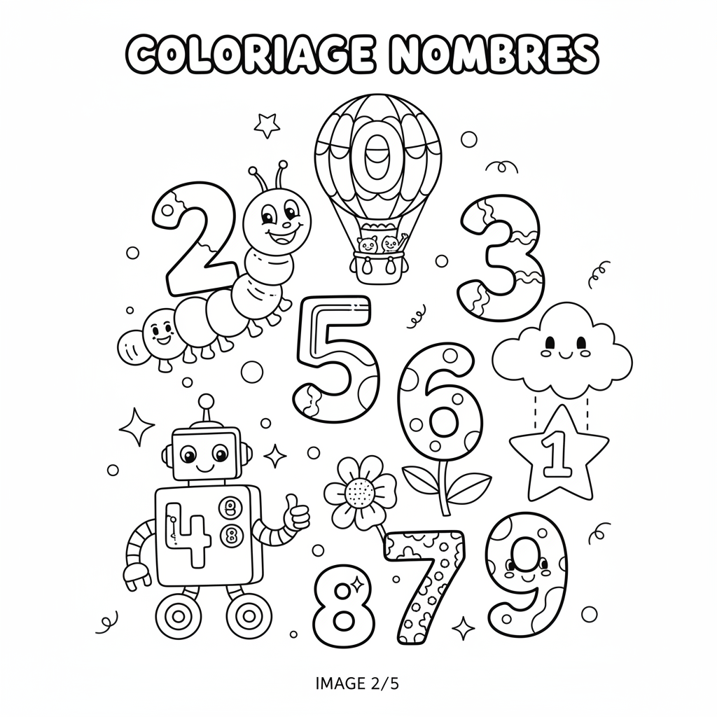 Coloriage coloriage nombres 2