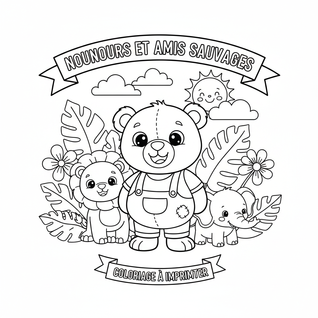 Coloriage Nounours À Imprimer Gratuit pour les Enfants