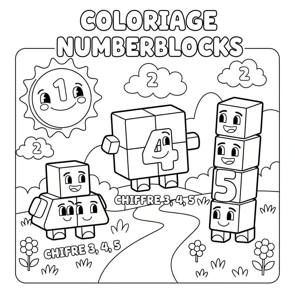Coloriage coloriage numberblocks 3