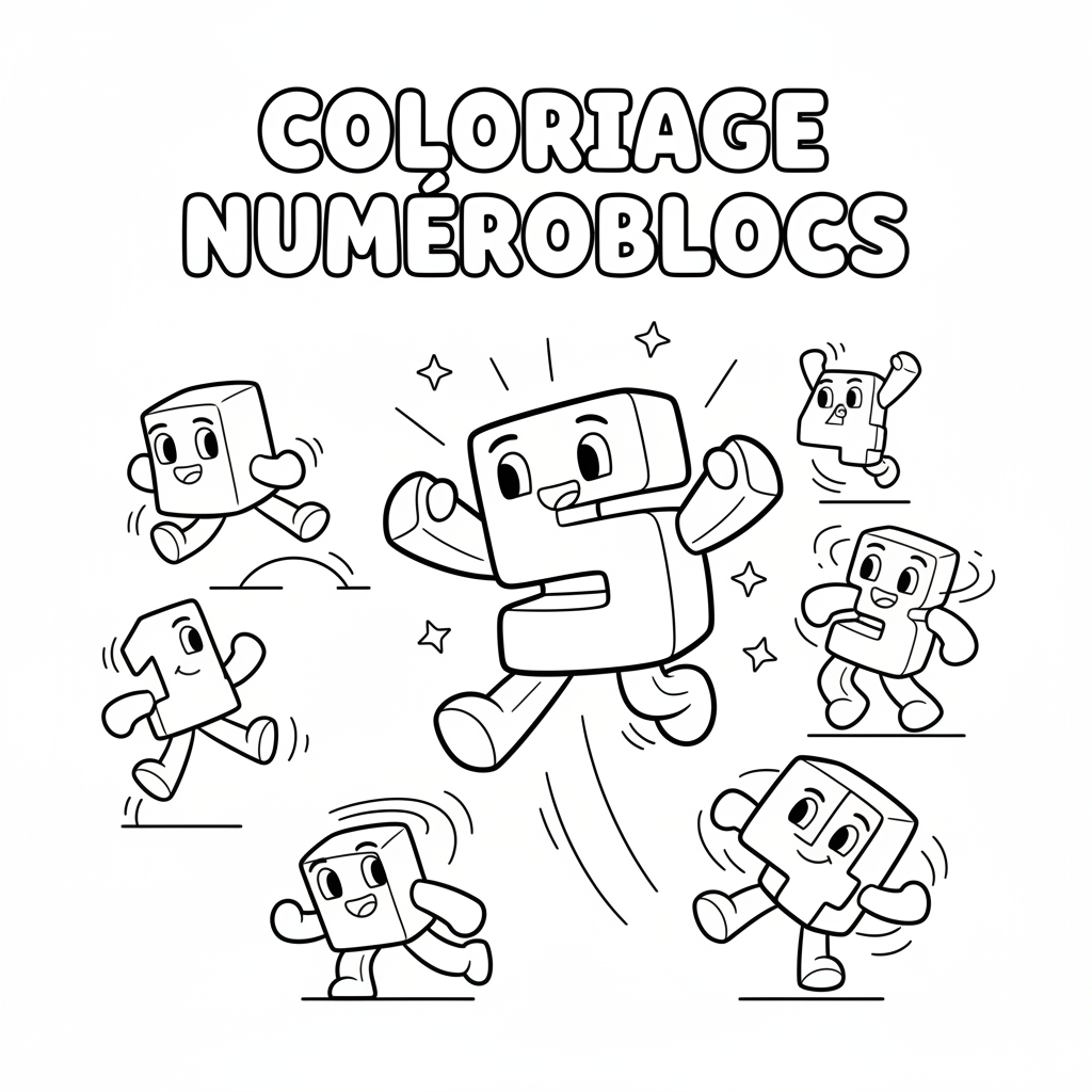 Coloriage coloriage numberblocks 5
