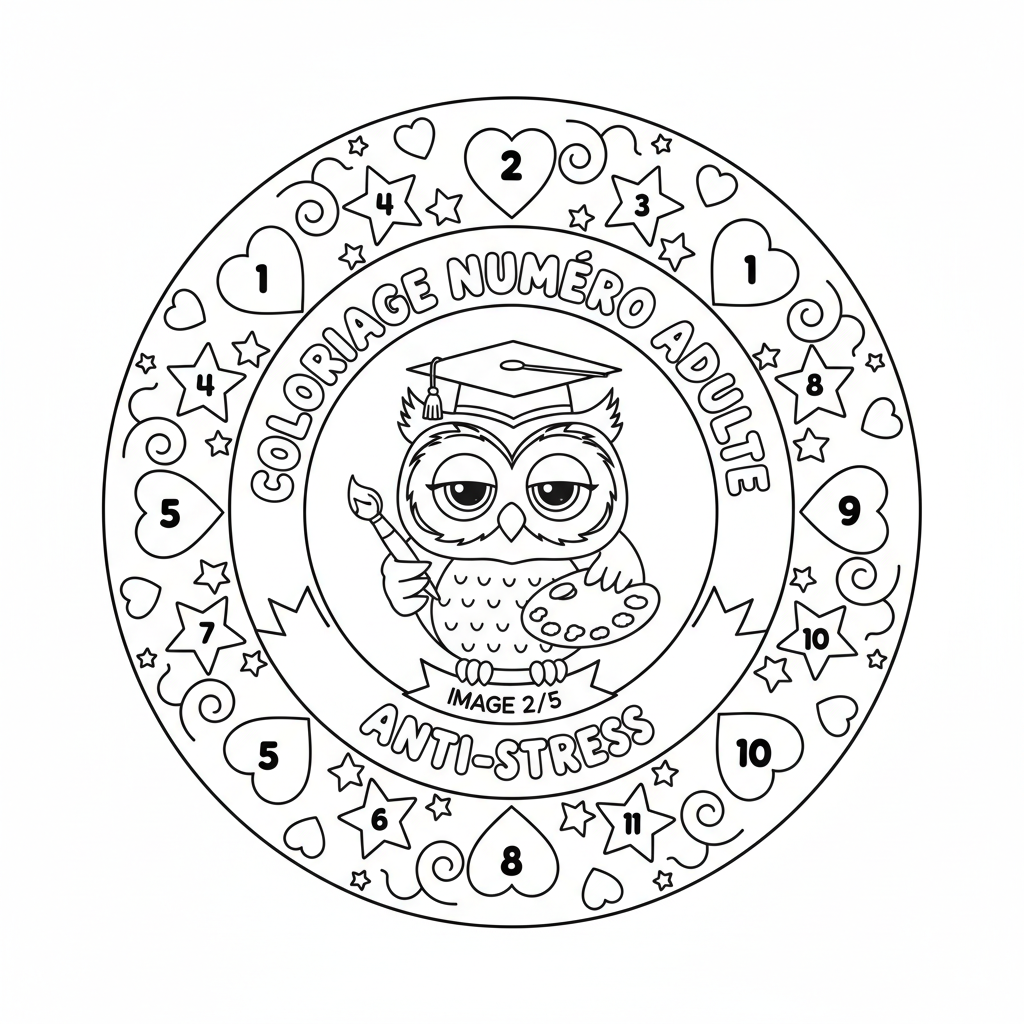 Coloriage coloriage numéro adulte 2