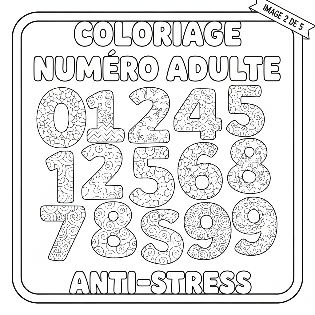 Coloriage coloriage numero adulte 2