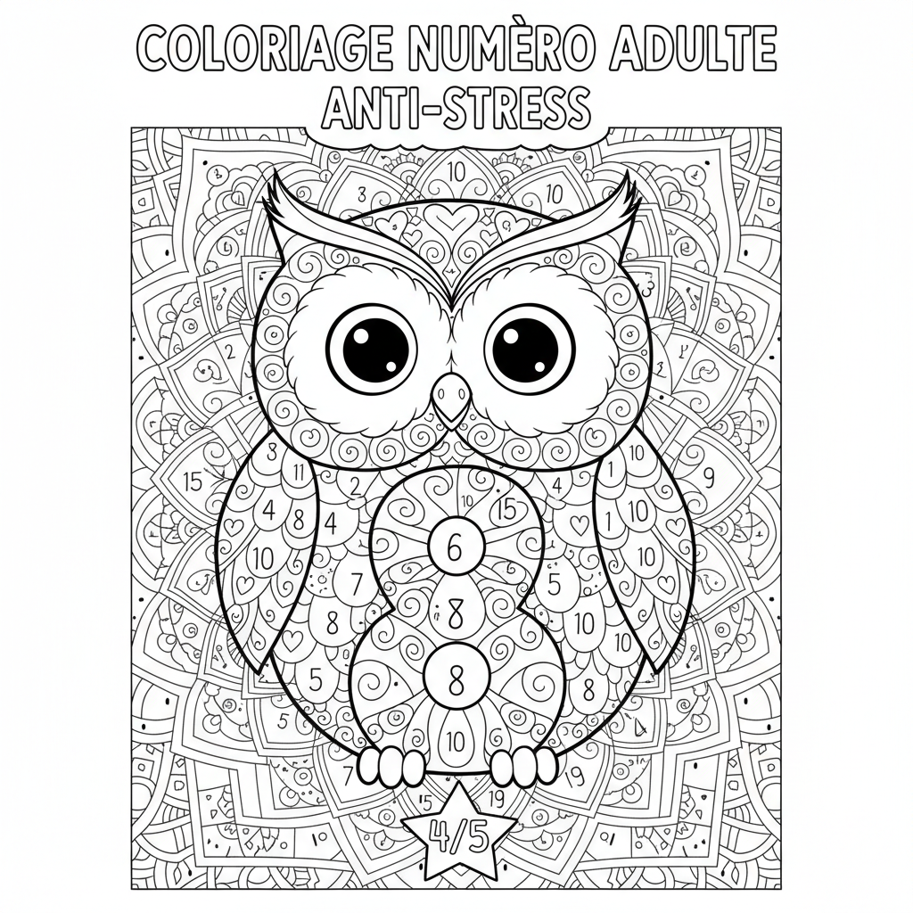 Coloriage coloriage numero adulte 4