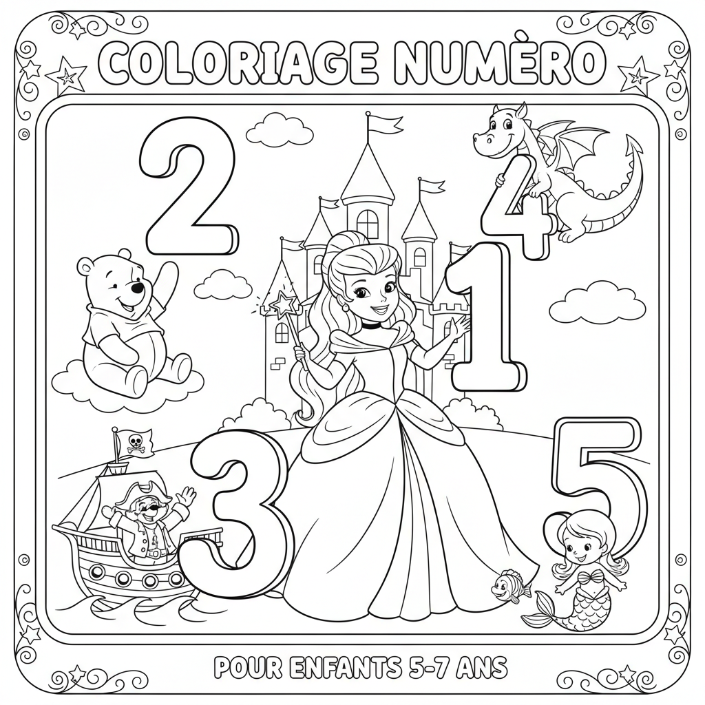 Coloriage coloriage numero disney 2