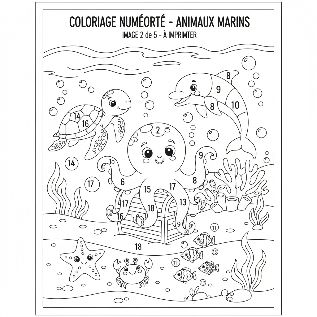 Coloriage coloriage numéroté à imprimer adulte 2