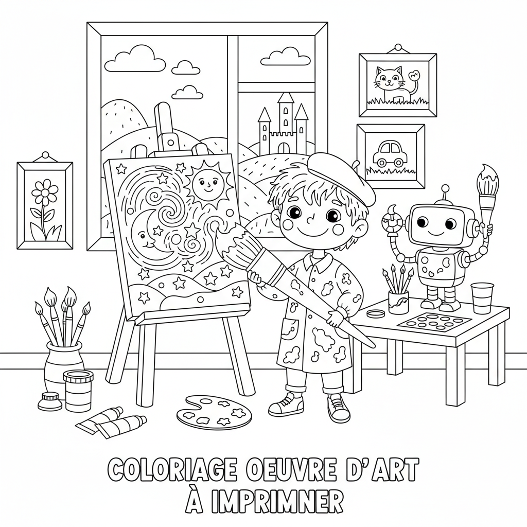 Coloriage coloriage oeuvre d'art à imprimer 2