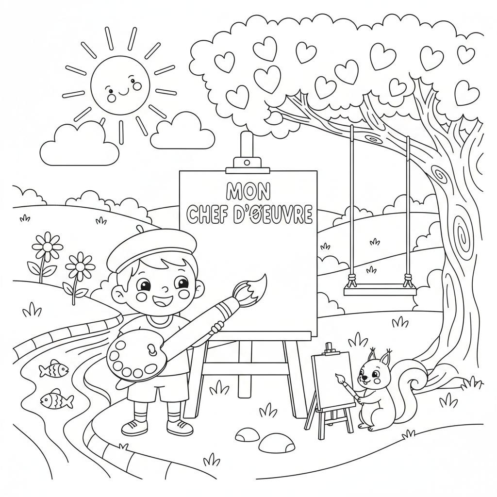 Coloriage coloriage oeuvre d'art à imprimer 3