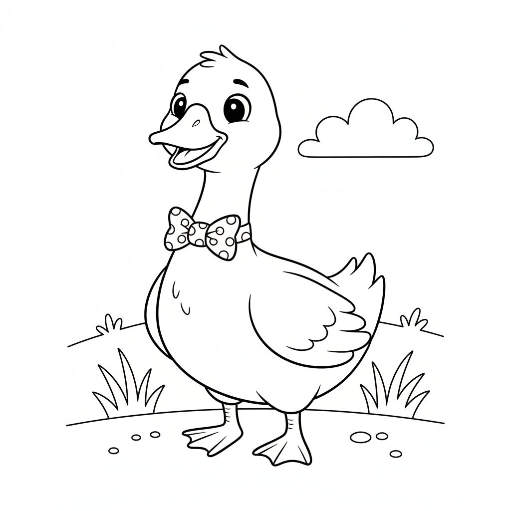 Coloriage Oie Gratuit à Imprimer pour Enfants