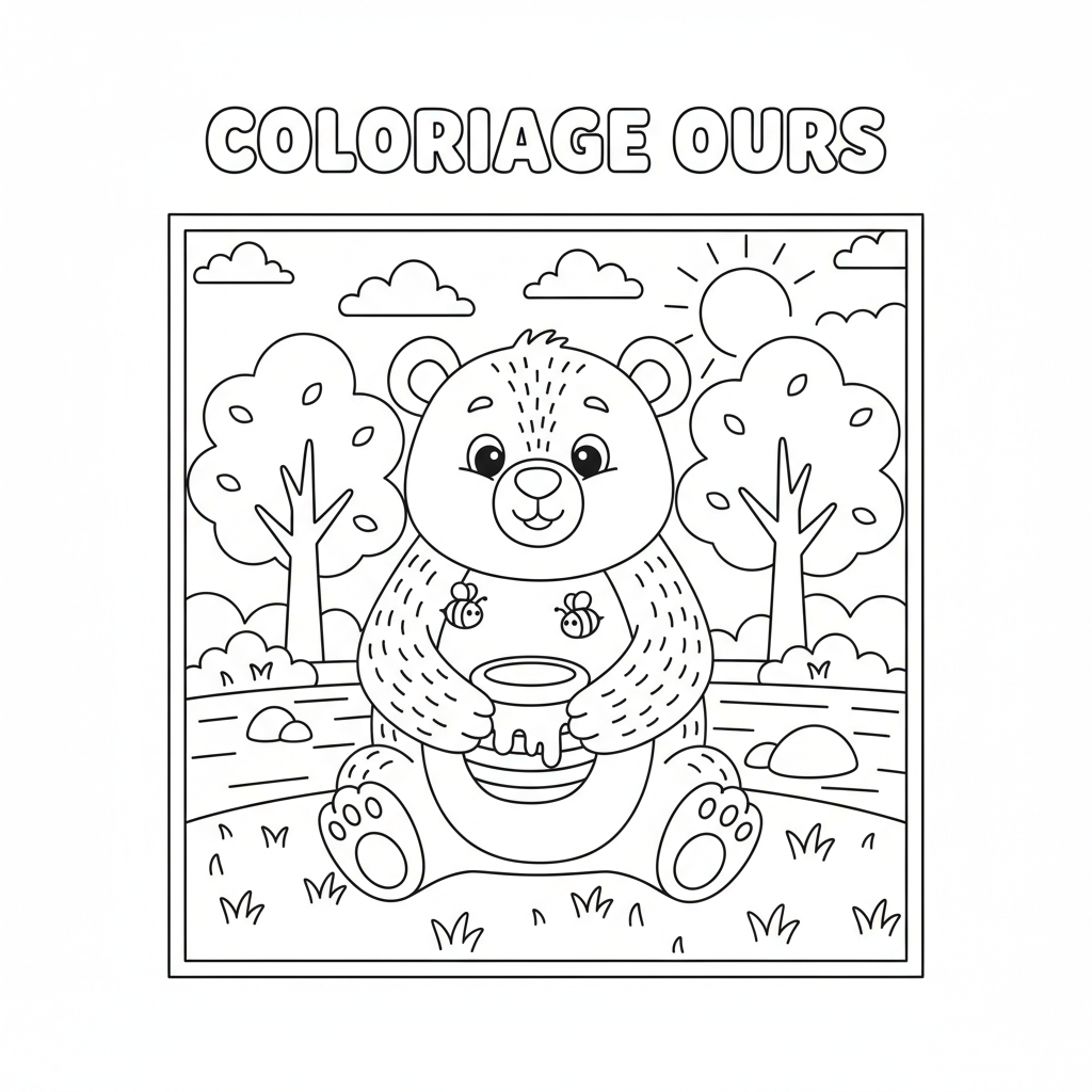 Coloriage coloriage ours à imprimer 3