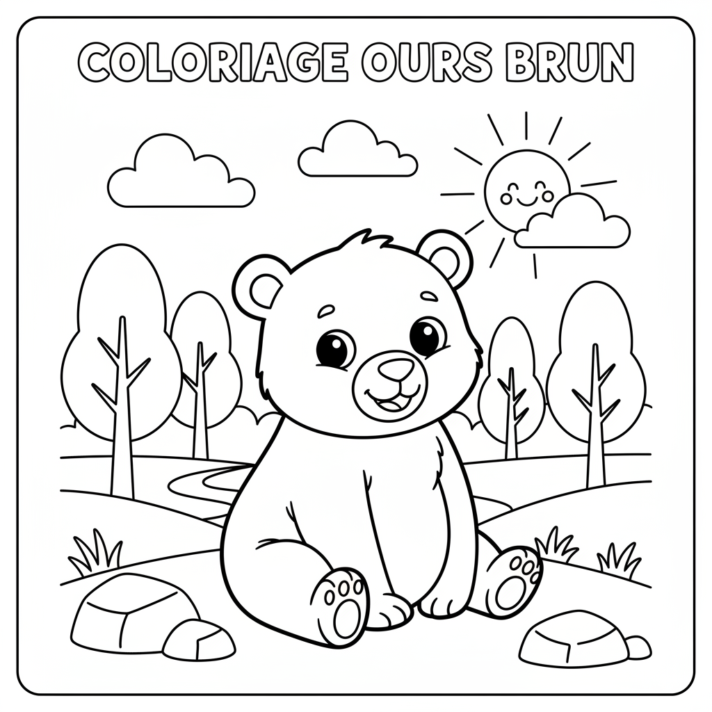 Coloriage coloriage ours brun 3
