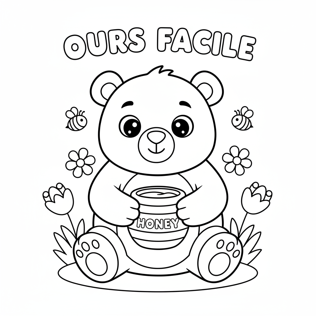 Coloriage Ours Facile à Imprimer Gratuitement