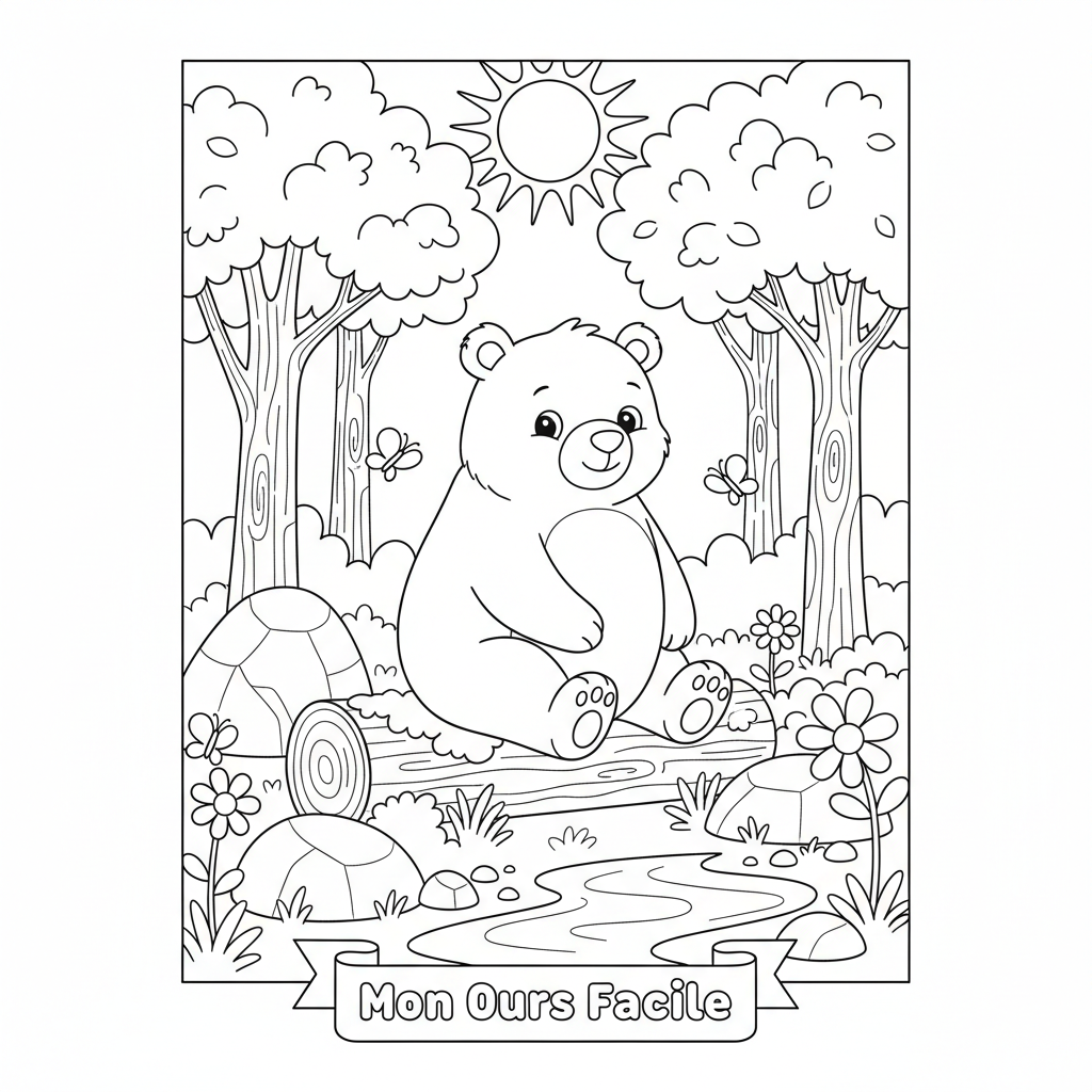 Coloriage coloriage ours facile 3