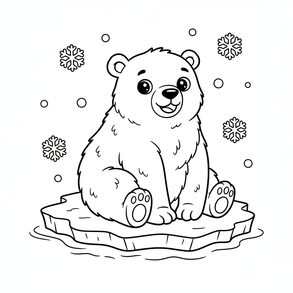 Coloriage Ours Polaire Gratuit à Imprimer