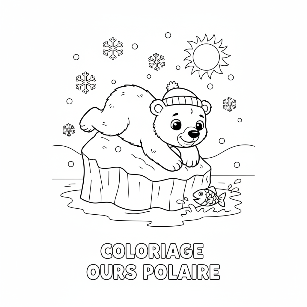 Coloriage coloriage ours polaire à imprimer 5
