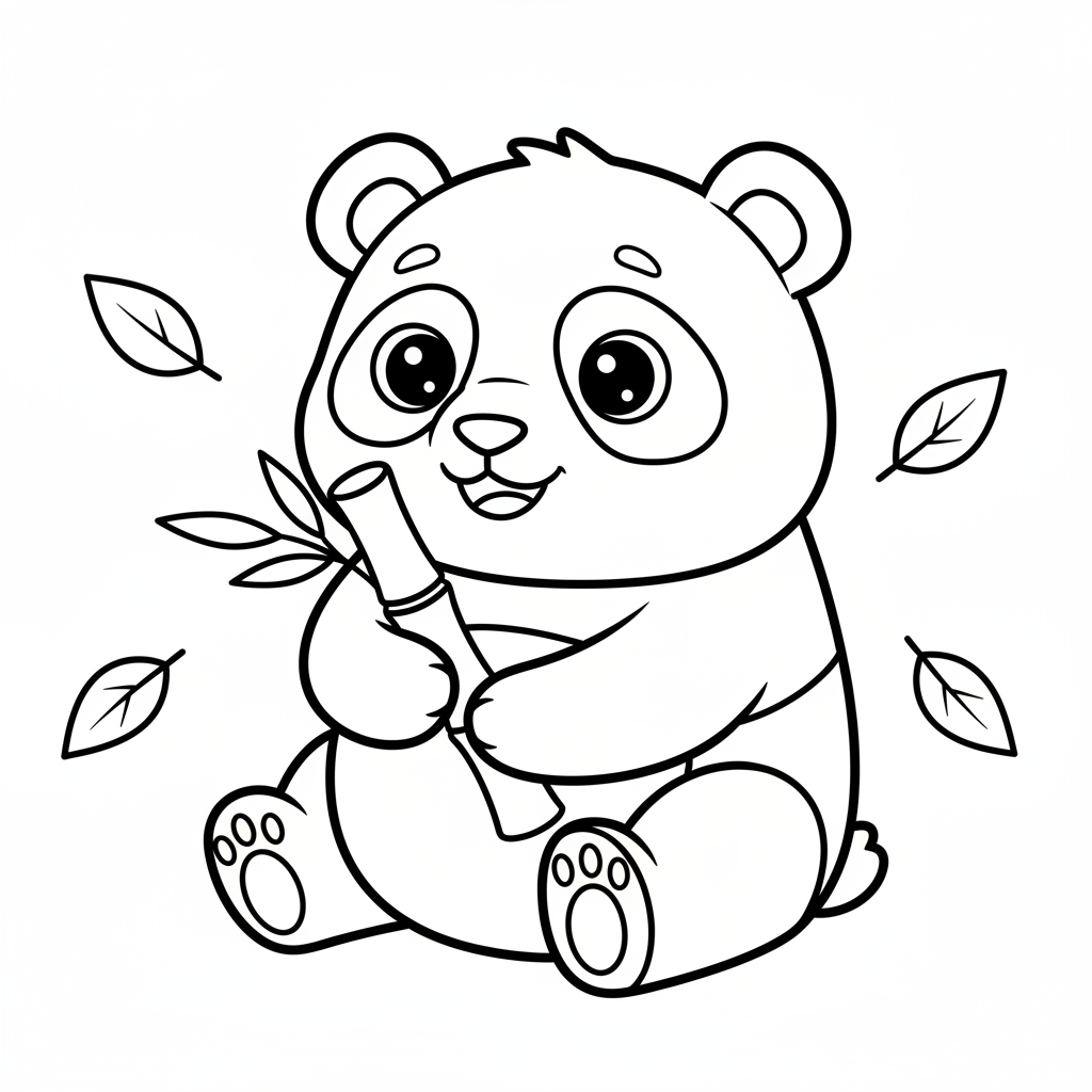 Coloriage Panda Facile à Imprimer pour les Enfants