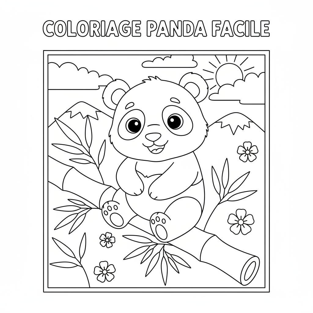 Coloriage coloriage panda facile 2