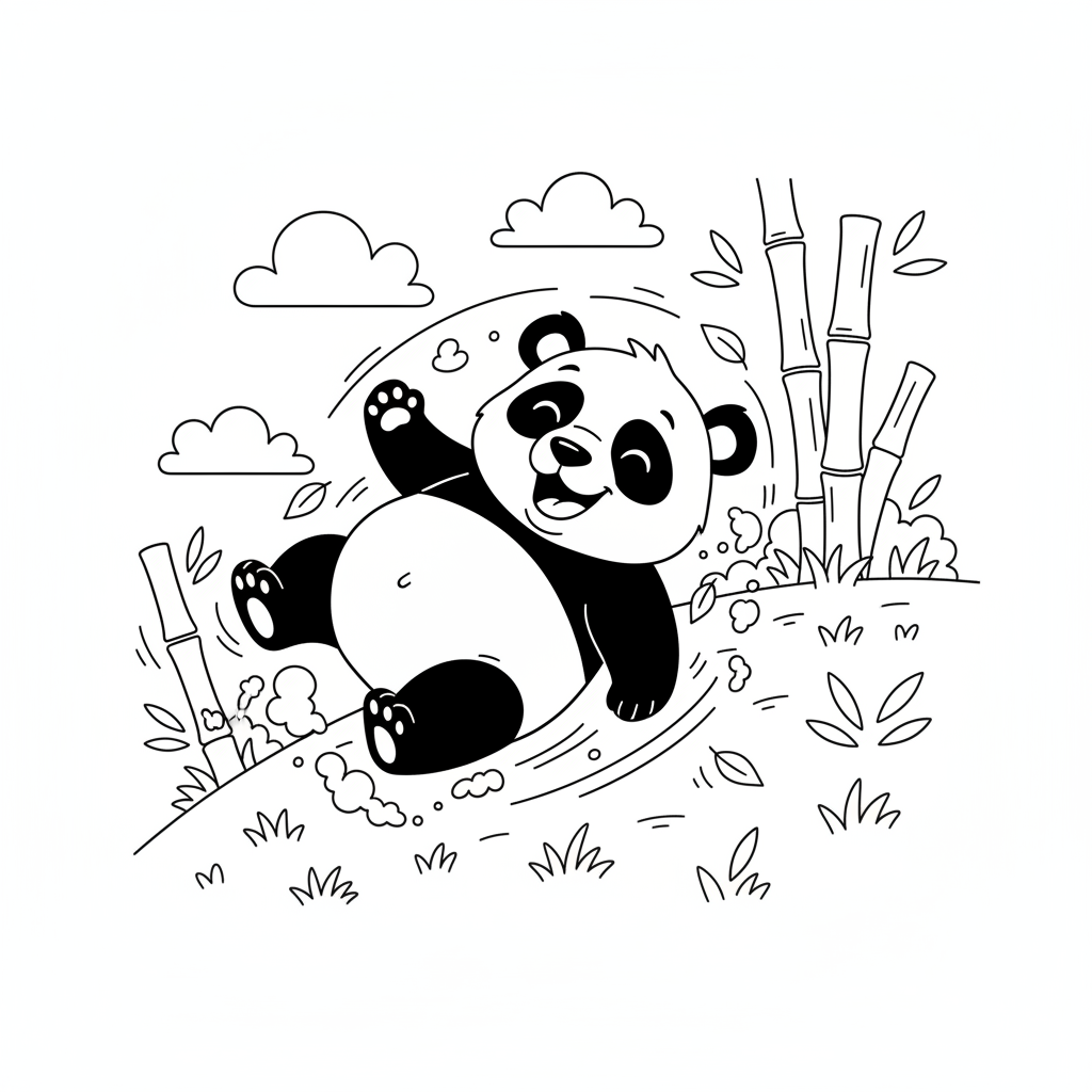 Coloriage coloriage panda facile 5