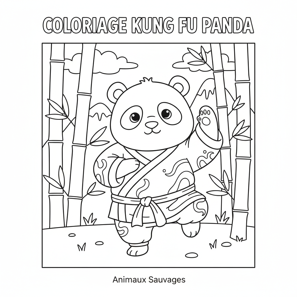Coloriage coloriage panda kung fu 1