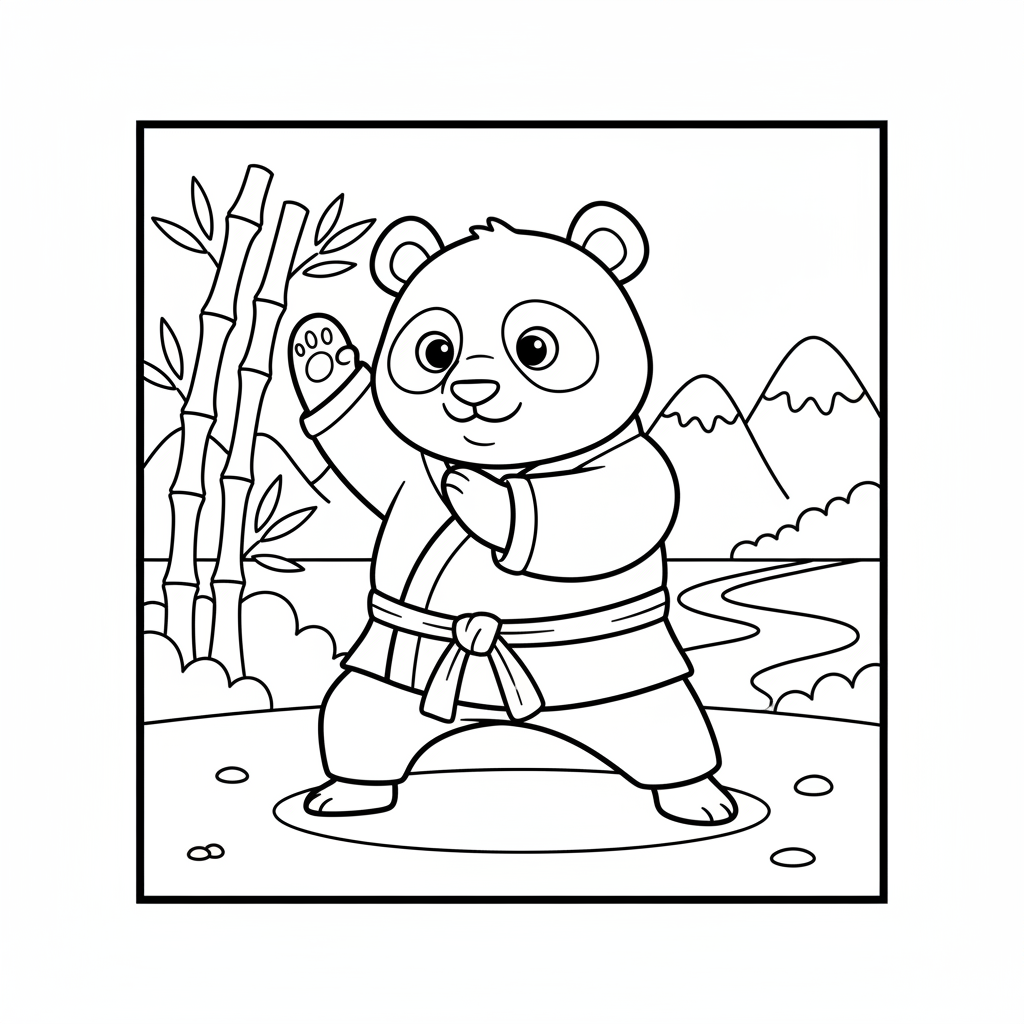 Coloriage coloriage panda kung fu 3