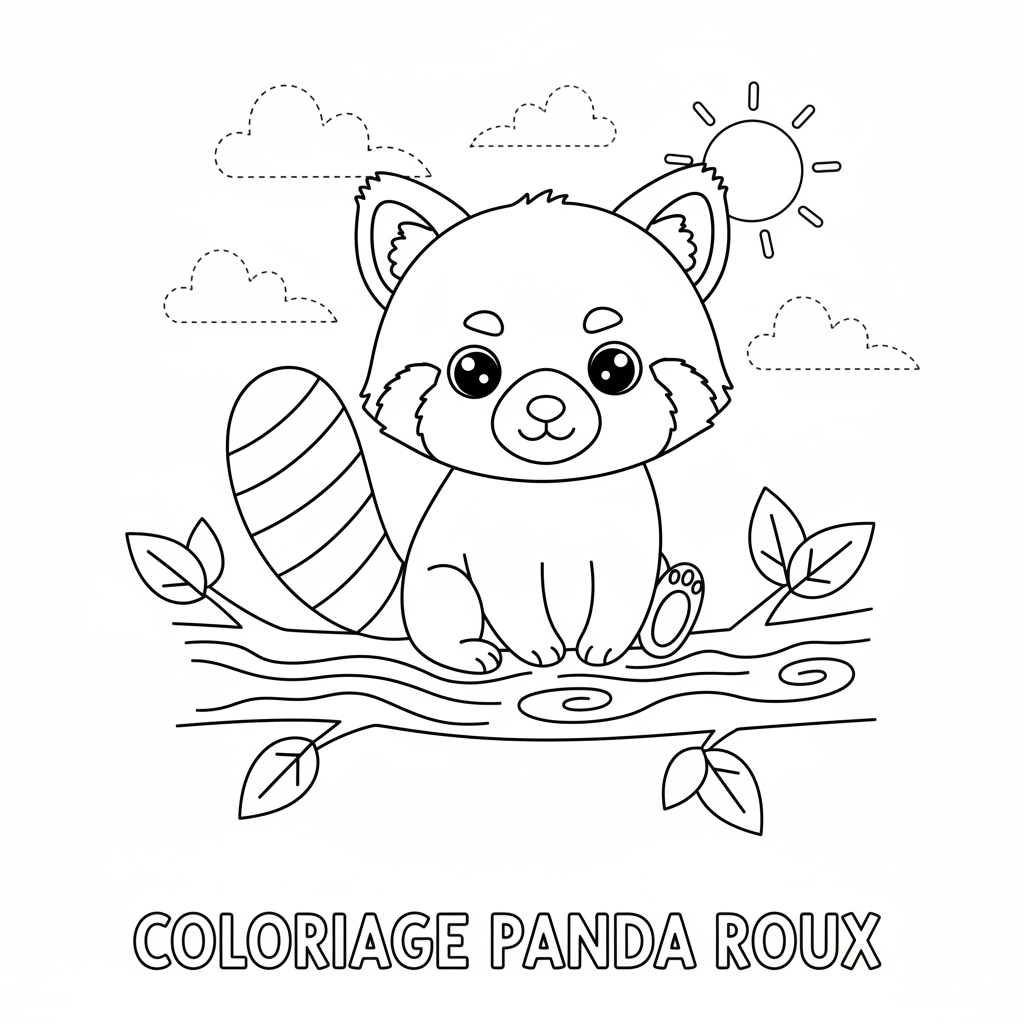 Coloriage Panda Roux à Imprimer Gratuitement