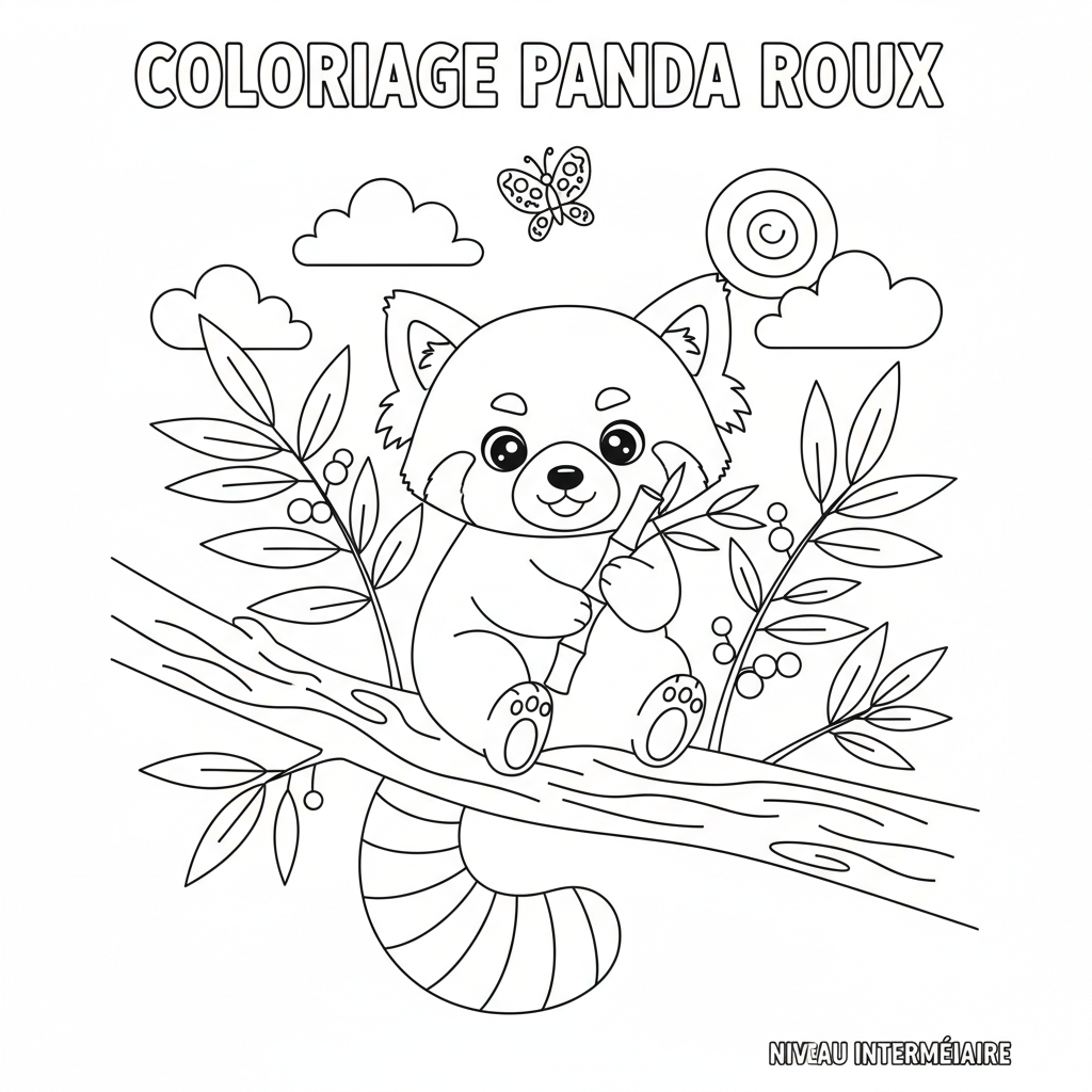 Coloriage coloriage panda roux 2