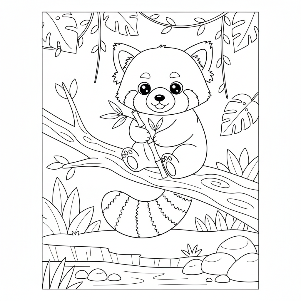 Coloriage coloriage panda roux 3