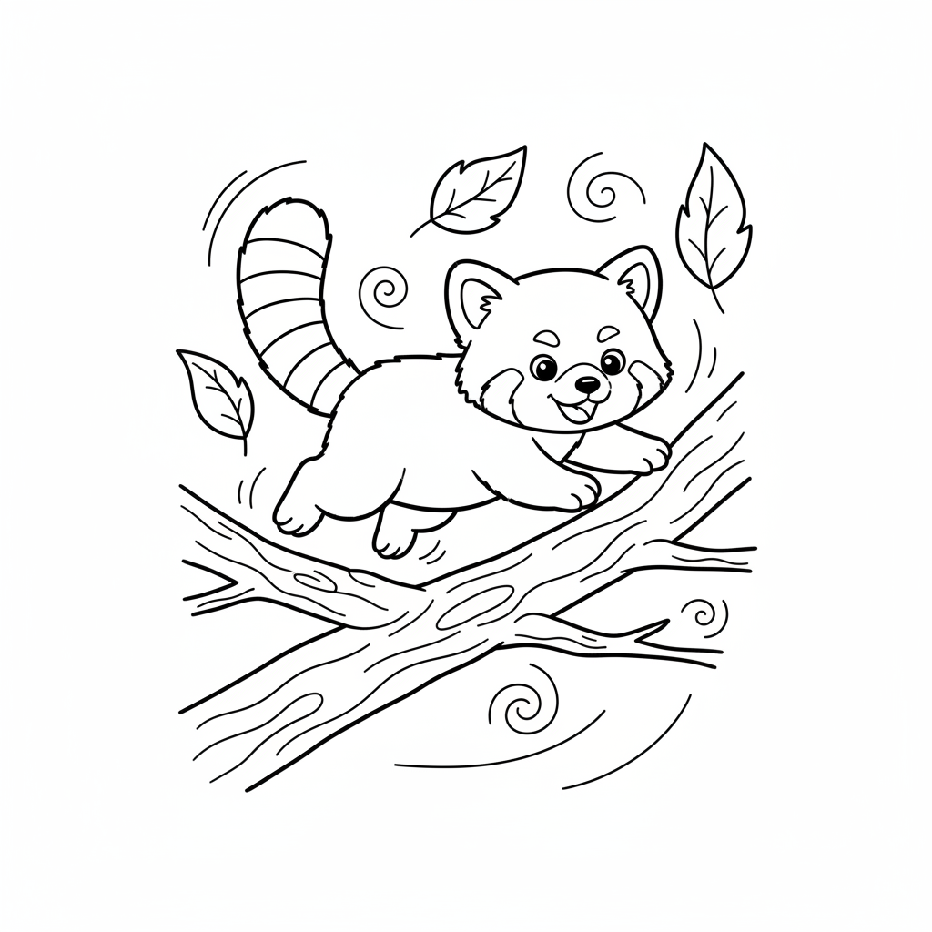 Coloriage coloriage panda roux 5