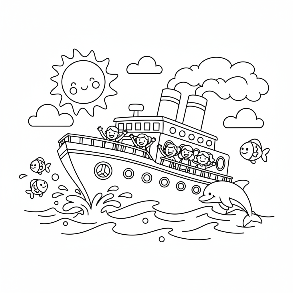 Coloriage coloriage paquebot 5