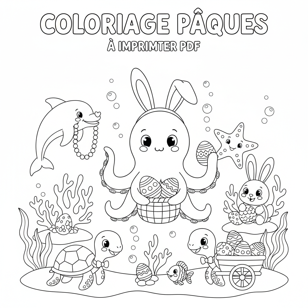 Coloriage coloriage pâques à imprimer pdf 2