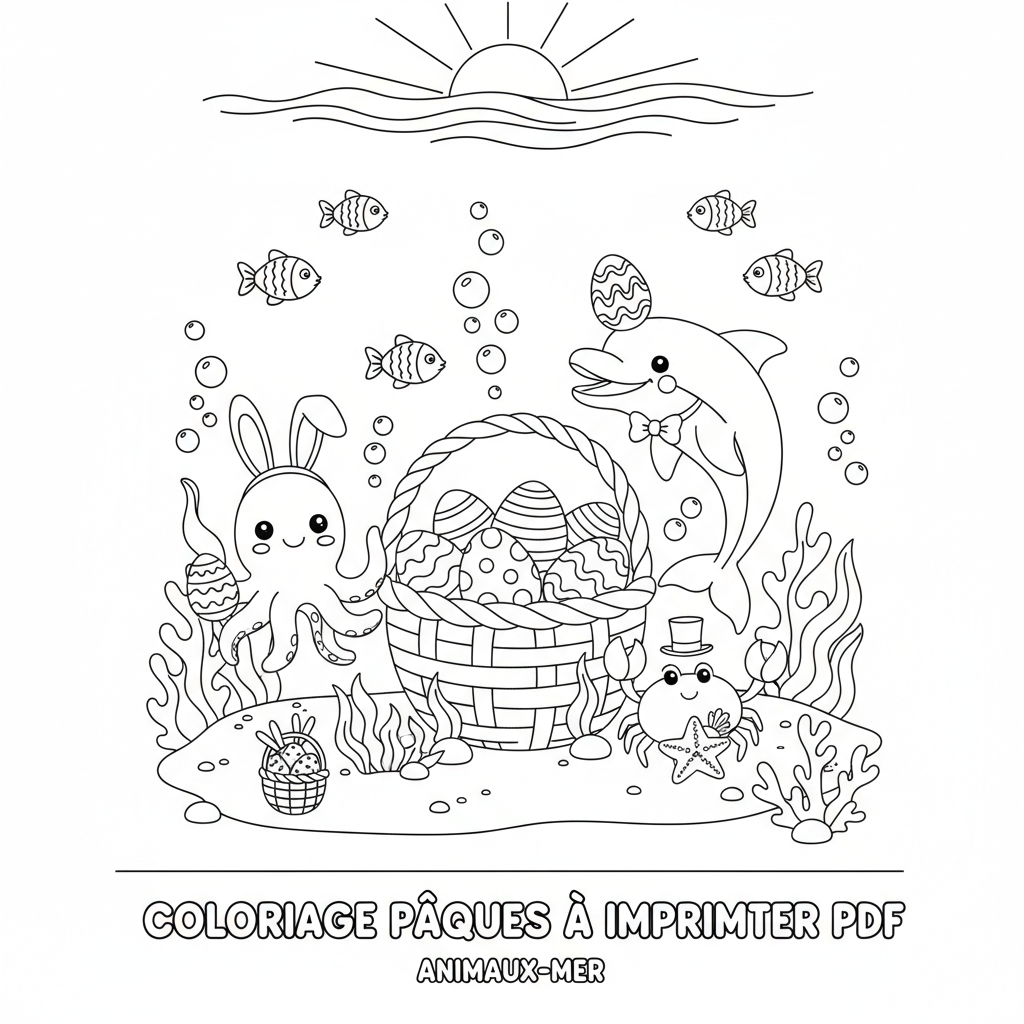 Coloriage coloriage pâques à imprimer pdf 3