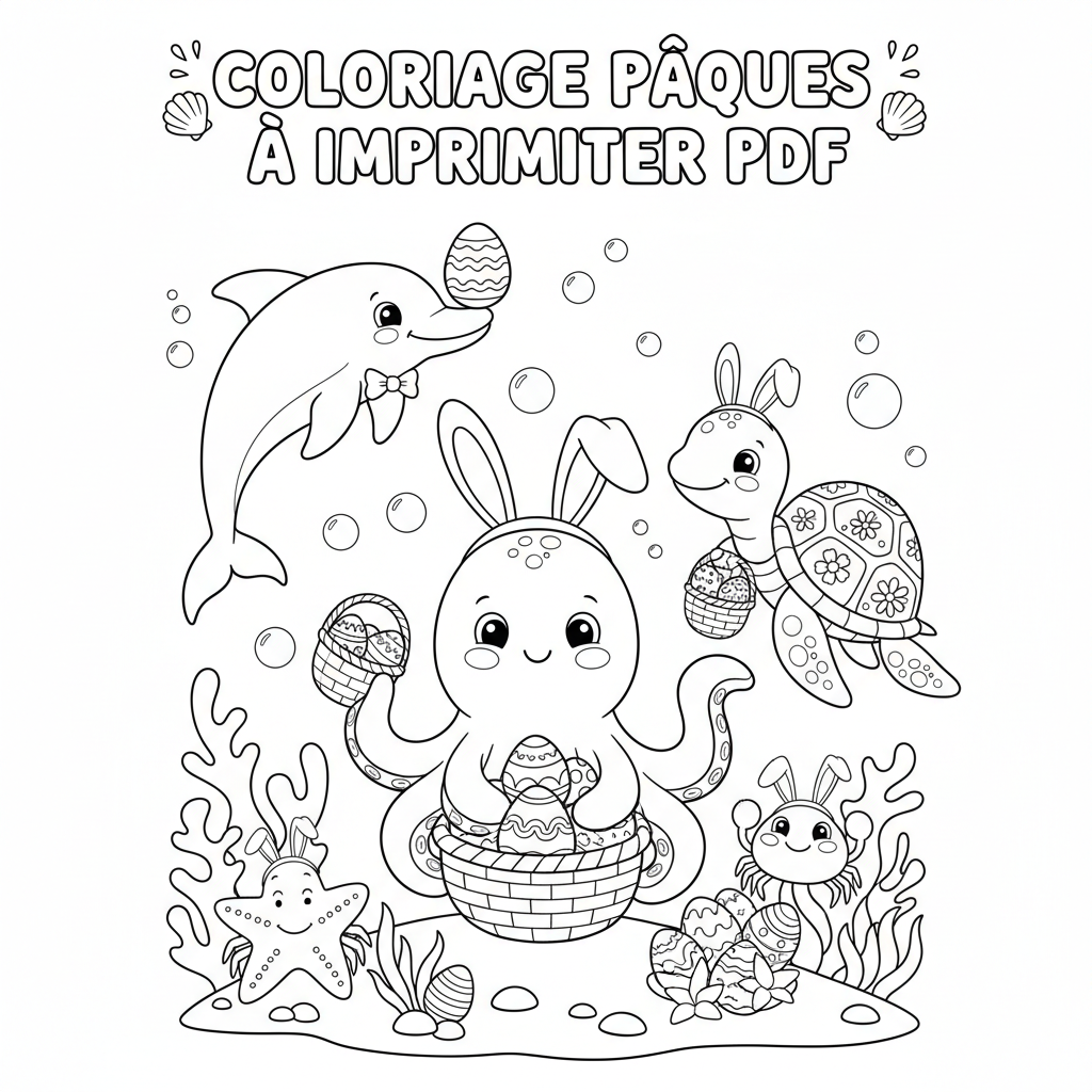 Coloriage coloriage pâques à imprimer pdf 4
