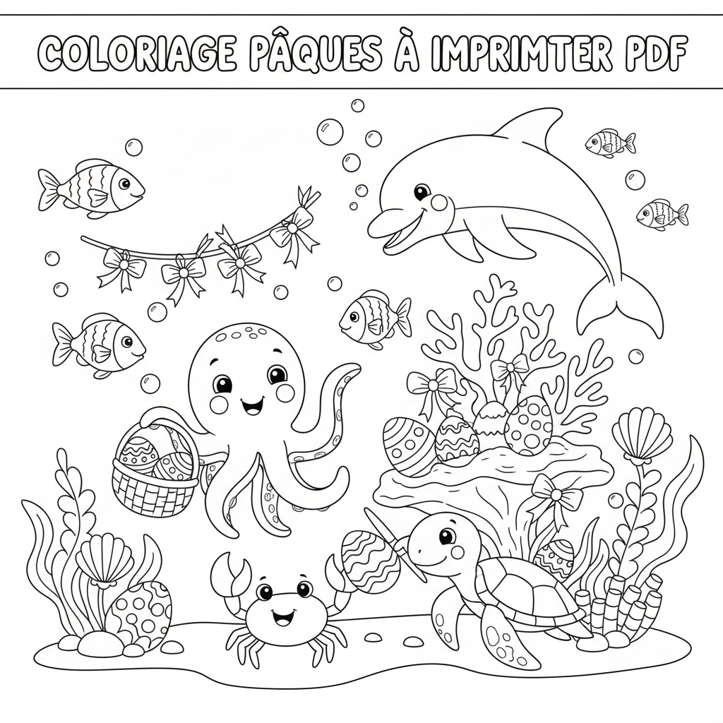 Coloriage coloriage pâques à imprimer pdf 5