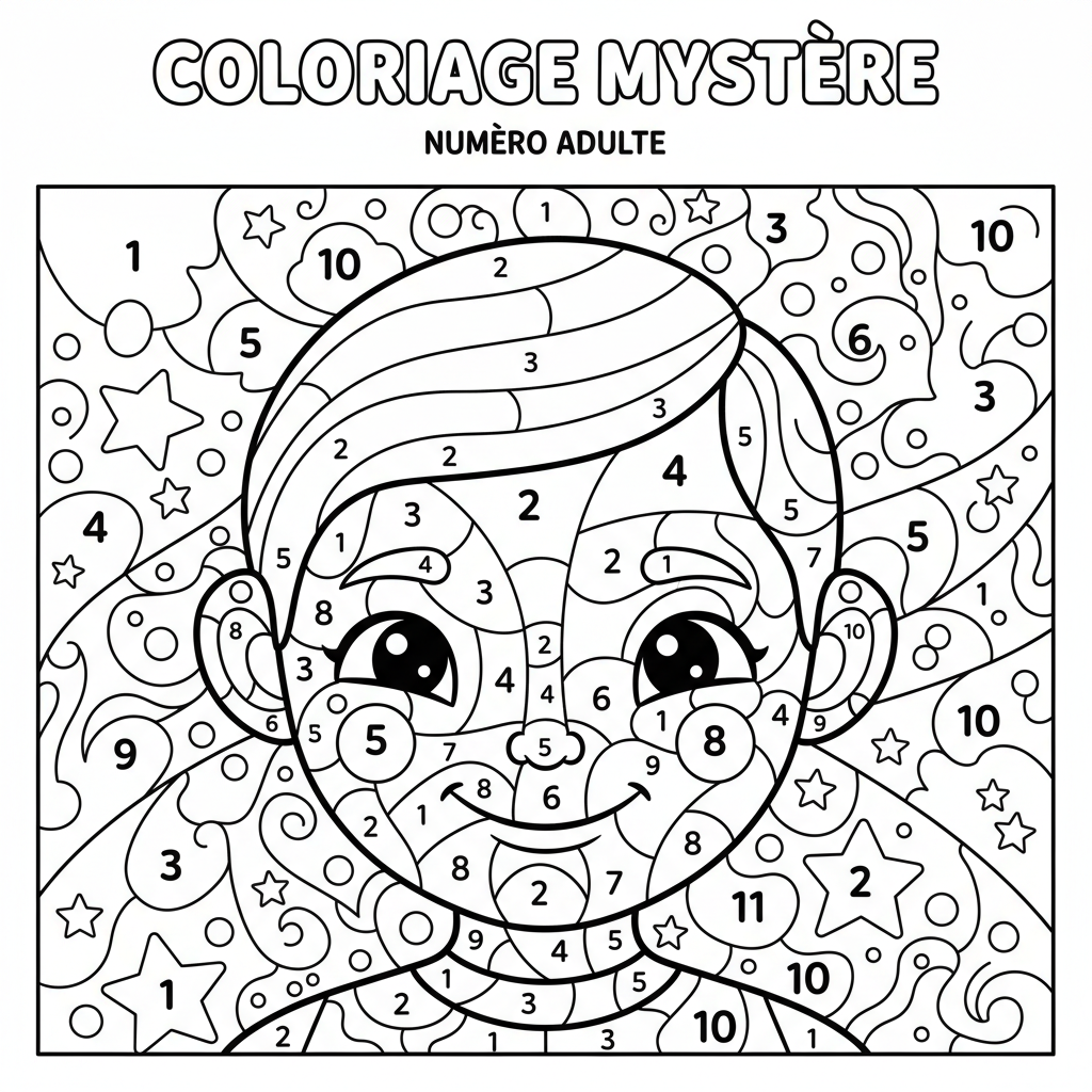Coloriage coloriage par numéro adulte 4
