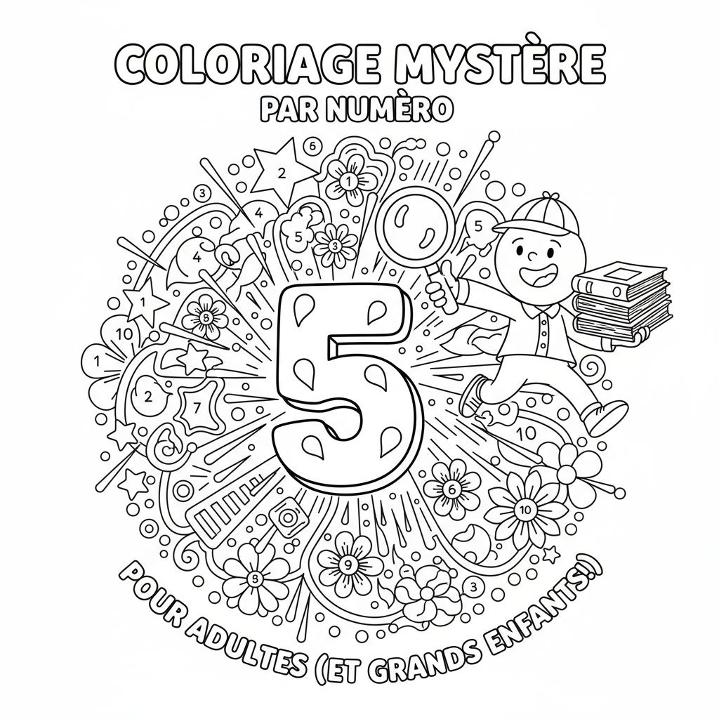 Coloriage coloriage par numéro adulte 5