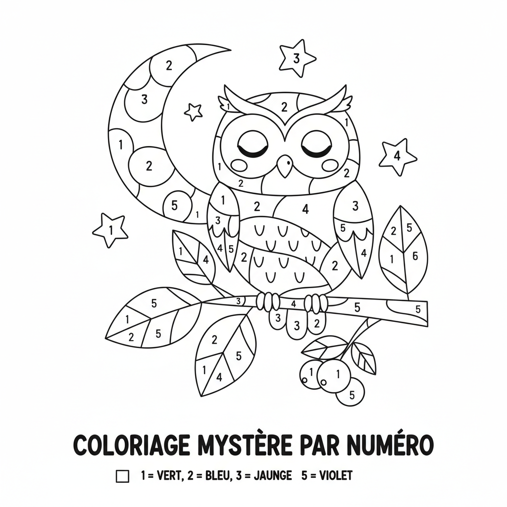 Coloriage coloriage par numéro adulte à imprimer